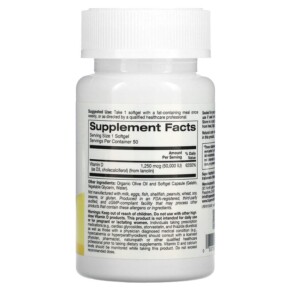 Thành phần vi chất của Super Nutrition Simply One Vitamin D-3 50.000 IU 50 Softgels 033739003783