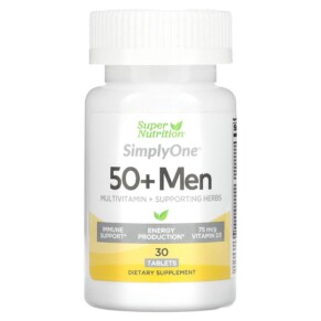 Thực phẩm chức năng Super Nutrition SimplyOne Men’s 50+ Multivitamin with Supporting Herbs 30 Tablets 033739001956