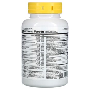 Thành phần vi chất của Super Nutrition SimplyOne Men’s Multivitamin + Supporting Herbs Iron Free 90 Tablets 033739002236