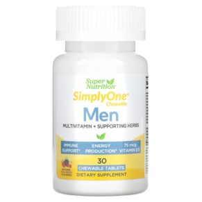 Thực phẩm chức năng Super Nutrition SimplyOne Men’s Multivitamin + Supporting Herbs Wild-Berry 30 Chewable Tablets 033739002694
