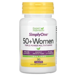 Thực phẩm chức năng Super Nutrition SimplyOne Women’s 50+ Triple Power Multivitamins Iron Free 30 Tablets 033739002274