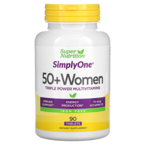Thực phẩm chức năng Super Nutrition SimplyOne Women’s 50+ Triple Power Multivitamins Iron Free 90 Tablets 033739002281