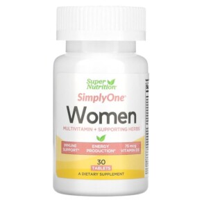 Thực phẩm chức năng Super Nutrition SimplyOne Women's Multivitamin + Supporting Herbs 30 Tablets 033739002120