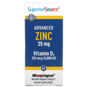Thực phẩm chức năng Superior Source Advanced Zinc Vitamin D3 60 MicroLingual Instant Dissolve Tablets 076635921201