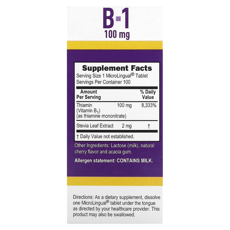 Superior Source B-1 100 mg 100 Instant Dissolve Tablets 2 Thành phần vi chất của Superior Source B-1 100 mg 100 Instant Dissolve Tablets 076635905102