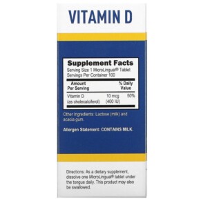 Thành phần vi chất của Superior Source D3 10 mcg (400 IU) 100 MicroLingual Instant Dissolve Tablets 076635904501