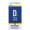 Thực phẩm chức năng Superior Source D3 10 mcg (400 IU) 100 MicroLingual Instant Dissolve Tablets 076635904501