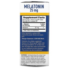 Superior Source Extra Strength Melatonin 25 mg 60 MicroLingual Instant Dissolve Tablets 3 Thành phần vi chất của Superior Source Extra Strength Melatonin 25 mg 60 MicroLingual Instant Dissolve Tablets 076635921003