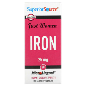 Thực phẩm chức năng Superior Source Just Women Iron 25 mg 90 MicroLingual Instant Dissolve Tablets 076635920808