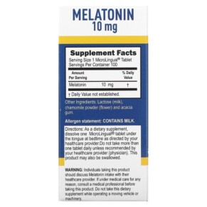 Thành phần vi chất của Superior Source Melatonin 10 mg 100 MicroLingual Instant Dissolve Tablets 076635902408