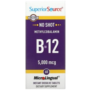 Thực phẩm chức năng Superior Source Methylcobalamin B-12 5.000 mcg 60 MicroLingual Instant Dissolve Tablets 076635907502