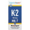 Superior Source Vitamin K-2 100 mcg 60 Microlingual Instant Dissolve Tablets 4 Thực phẩm chức năng Superior Source Vitamin K-2 100 mcg 60 Microlingual Instant Dissolve Tablets 076635904303