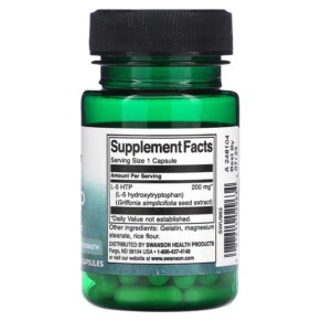 Thành phần vi chất của Swanson 5-HTP 200 mg 60 Capsules 087614029634