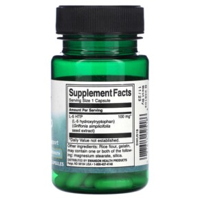 Thành phần vi chất của Swanson 5-HTP Extra Strength 100 mg 60 Capsules 087614025186