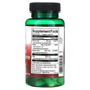Thành phần vi chất của Swanson Activated Homocysteine 60 Veggie Capsules 087614027135
