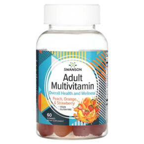 Thực phẩm chức năng Swanson Adult Multivitamin Peach Orange & Strawberry 60 Gummies 087614118581