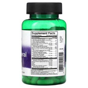 Thành phần vi chất của Swanson Albion Multi-Mineral with Iron 120 Capsules 087614020624