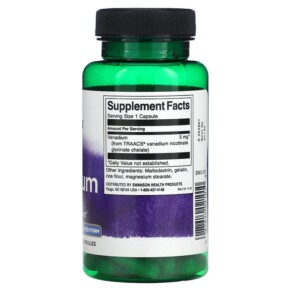 Thành phần vi chất của Swanson Albion Vanadium 5 mg 60 Capsules 087614021010