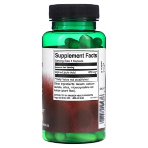 Thành phần vi chất của Swanson Alpha Lipoic Acid 600 mg 60 Capsules 087614021676
