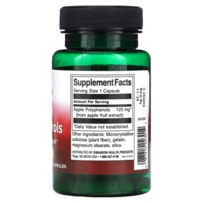 Thành phần vi chất của Swanson Apple Polyphenols 125 mg 60 Capsules 087614023014