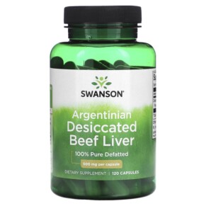 Thực phẩm chức năng Swanson Argentinian Desiccated Beef Liver 500 mg 120 Capsules 087614111988