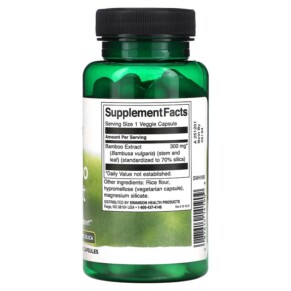Thành phần vi chất của Swanson Bamboo Extract 60 Veggie Capsules 087614141909