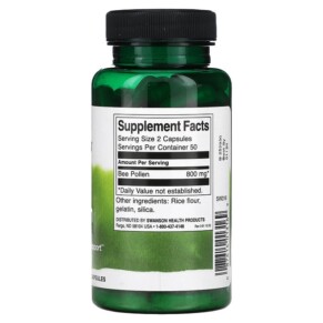 Thành phần vi chất của Swanson Bee Pollen 400 mg 100 Capsules 087614013169