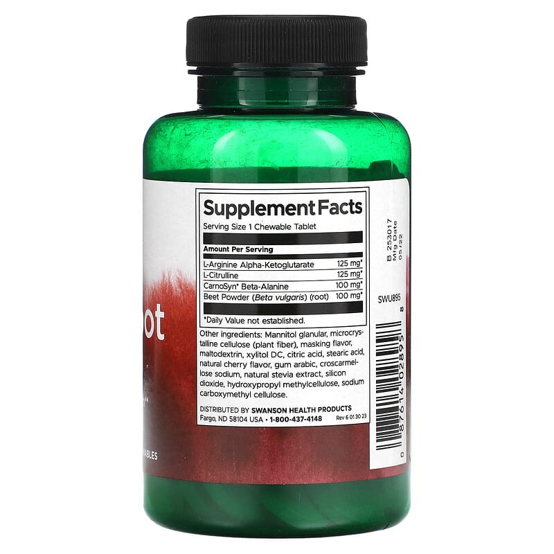 Swanson Beet Root NO+ 60 Chewables 2 Thành phần vi chất của Swanson Beet Root NO+ 60 Chewables 087614028958