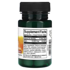 Thành phần vi chất của Swanson Biotin Time-Release 10.000 mcg 60 Tablets 087614027197