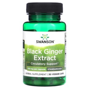 Thực phẩm chức năng Swanson Black Ginger Extract 100 mg 30 Veggie Caps 087614142739