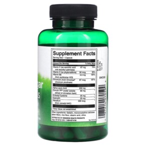 Thành phần vi chất của Swanson Blood Sugar Essentials 90 Capsules 087614070599