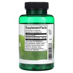 Thành phần vi chất của Swanson Boswellia 400 mg 100 Capsules 087614019888