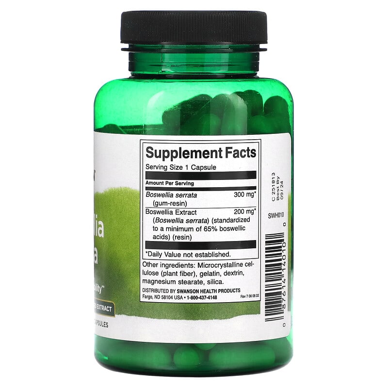 Swanson Boswellia Serrata 120 Capsules 2 Thành phần vi chất của Swanson Boswellia Serrata 120 Capsules 087614140100
