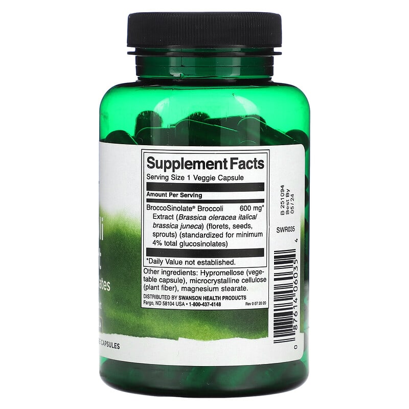 Swanson Broccoli Extract with Glucosinolates 120 Veggie Capsules 2 Thành phần vi chất của Swanson Broccoli Extract with Glucosinolates 120 Veggie Capsules 087614060354