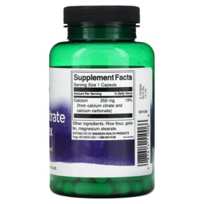 Thành phần vi chất của Swanson Calcium Citrate Complex 250 mg 100 Capsules 087614110066