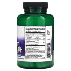 Thành phần vi chất của Swanson Calcium Vanilla Cream 500 mg 100 Chewable Tablets 087614018652
