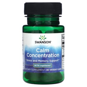 Thực phẩm chức năng Swanson Calm Concentration with Cognitaven 30 Veggie Caps 087614118536