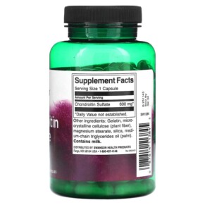 Thành phần vi chất của Swanson Chondroitin Sulfate 600 mg 120 Capsules 087614113845