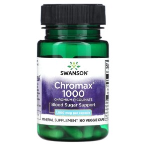 Thực phẩm chức năng Swanson Chromax 1000 Chromium Picolinate 1.000 mcg 60 Veggie Caps 087614040837