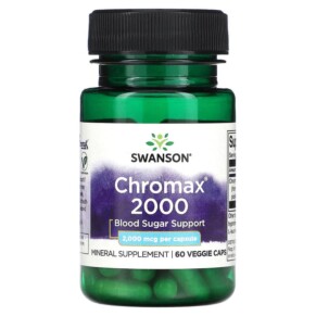 Thực phẩm chức năng Swanson Chromax 2000 2.000 mcg 60 Veggie Caps 087614028347