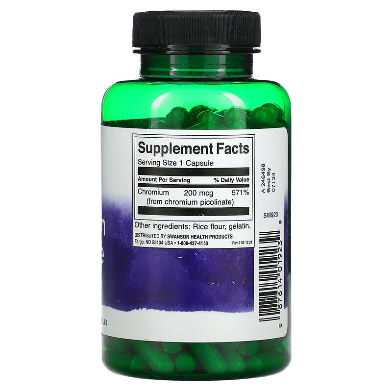 Swanson Chromium Picolinate 200 mcg 200 Capsules 2 Thành phần vi chất của Swanson Chromium Picolinate 200 mcg 200 Capsules 087614019239