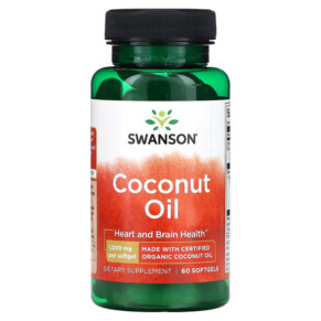 Thực phẩm chức năng Swanson Coconut Oil 1.000 mg 60 Softgels 087614170459