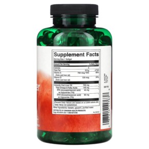 Thành phần vi chất của Swanson Cod Liver Oil Double Strength 700 mg 250 Softgels 087614117638