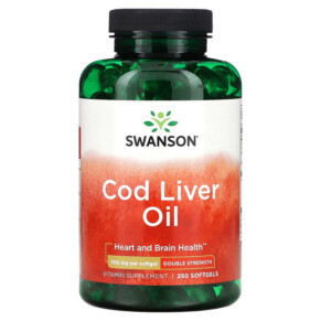 Thực phẩm chức năng Swanson Cod Liver Oil Double Strength 700 mg 250 Softgels 087614117638