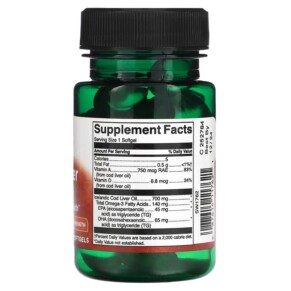 Thành phần vi chất của Swanson Cod Liver Oil Double Strength 700 mg 30 Softgels 087614117621
