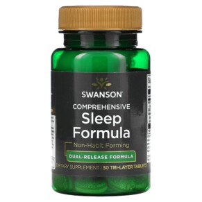 Thực phẩm chức năng Swanson Comprehensive Sleep Formula 30 Tri-Layer Tabletss 087614210773