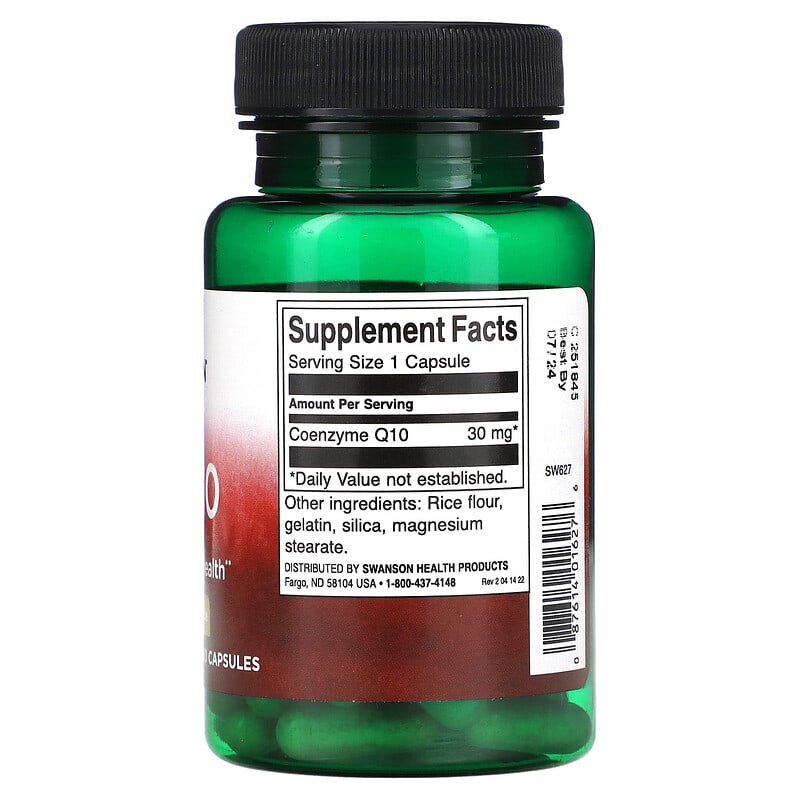 Swanson CoQ10 30 mg 60 Capsules 2 Thành phần vi chất của Swanson CoQ10 30 mg 60 Capsules 087614016276