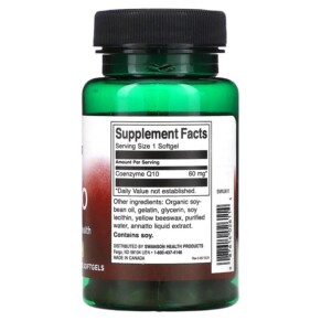 Thành phần vi chất của Swanson CoQ10 60 mg 120 Softgels 087614026114