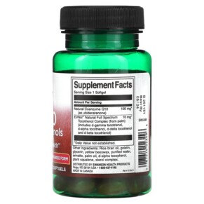 Thành phần vi chất của Swanson CoQ10 with Tocotrienols 100 mg 60 Softgels 087614023496
