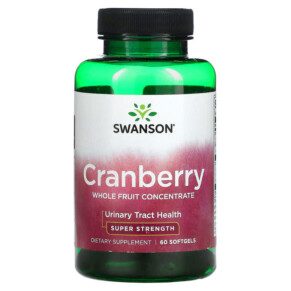 Thực phẩm chức năng Swanson Cranberry Whole Fruit Concentrate Super Strength 60 Softgels 087614022598